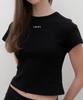 INJIACTIVE Slim Fit Logo Crop Tee Black