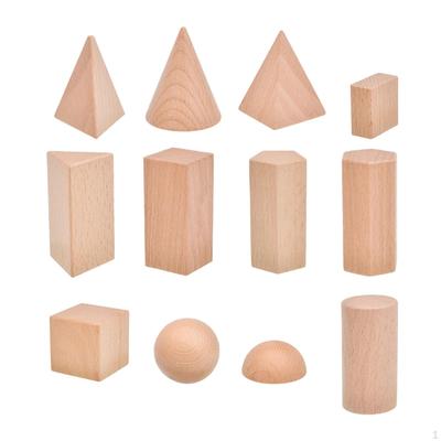 12x 3D Shapes Geometric Solids Educational Elementary Home School Supplies GEO Blocks