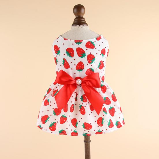 Pet Dress Two-legged Sweat-absorbent Breathable Colorfast Button Closure Dress Up Floral Printing Princess Style