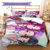 Kpop Dämonenjäger Muster Bettwäsche, Steppbett Set Steppbettbezug Kissenbezug Zuhause Geburtstagsgeschenk (1 Bettbezug + 2 Kissenbezüge, ohne Füllung)