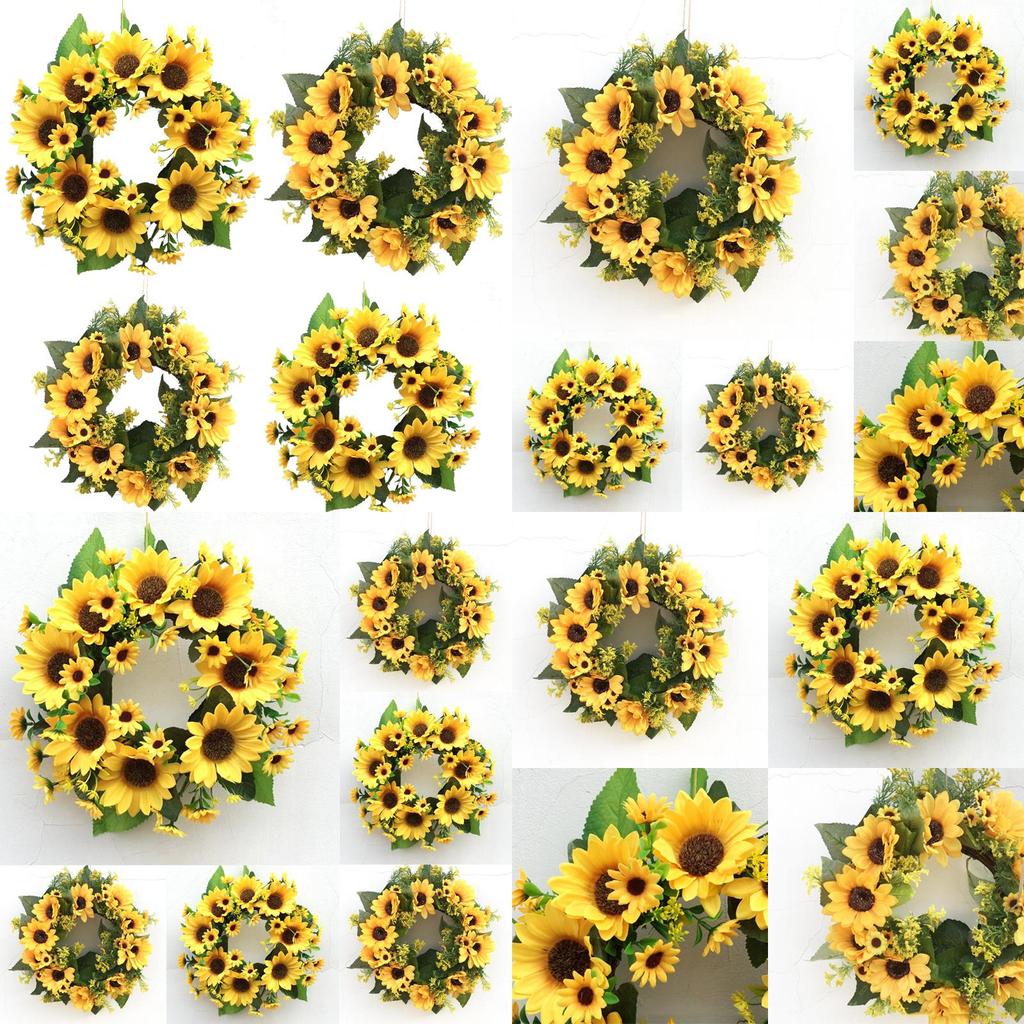 Elegant Artificial Sunflower Wreath Garland For Weddings And Party Decorations