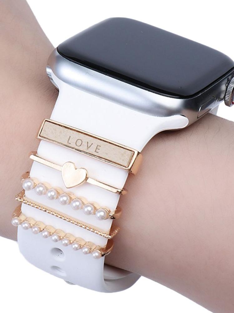 Decoration For Apple Watch Band Series 8 7 6 5 4 Se 9 Accessories Diamond Jewelry Charms for Samsung/Huawei Watch Fit 3 Strap