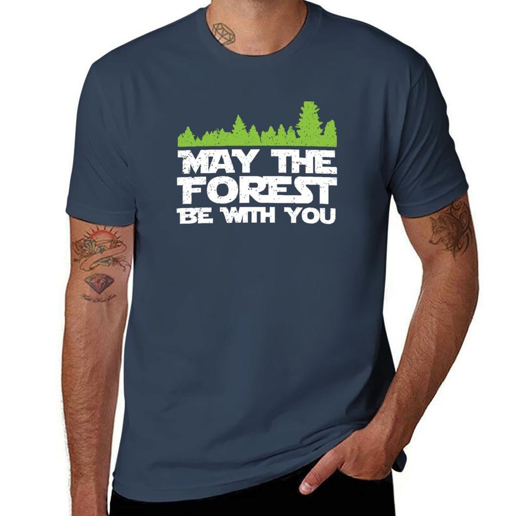Funny Earth Day Apparel - May the Forest Be With You! T-Shirt t shirts for man slim fit cotton t shirts man 100% T-Shirt