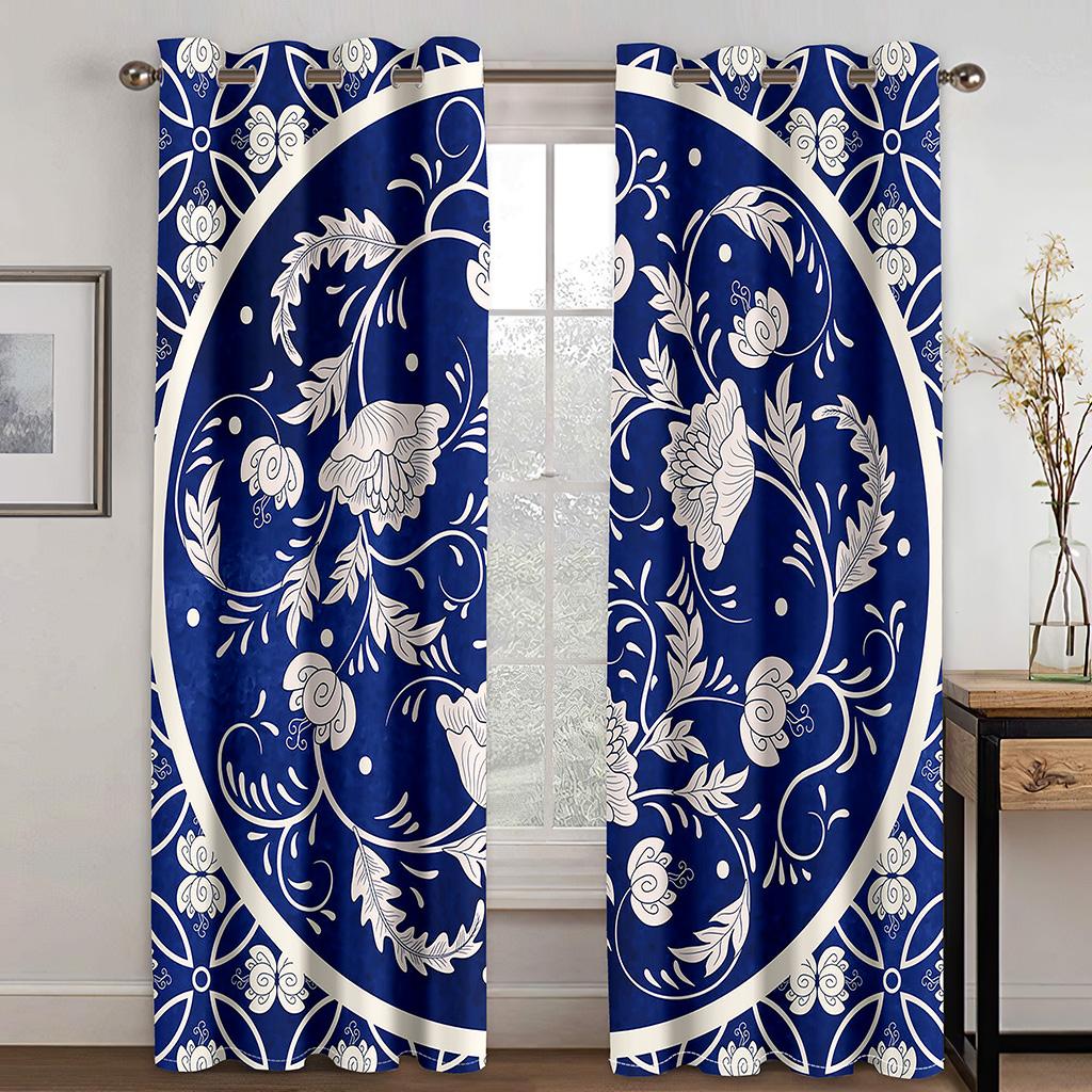 Gold Chinese Vintage Animal Plant Luxury Window Curtains In the Kids Bedroom Living Room Hall Treatments Kitchen Drapes Blinds