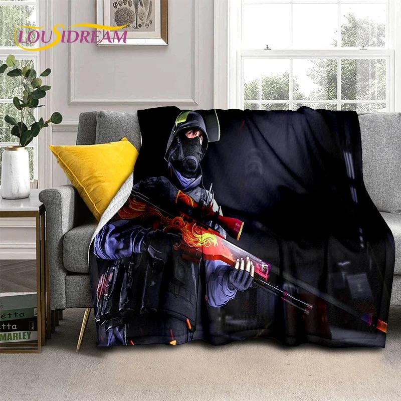 Counter Strike Game,CS GO,Gamer 3D Blanket,Soft Throw Blanket for Home Bedroom Bed Sofa Picnic Travel Office Cover Blanket Kids