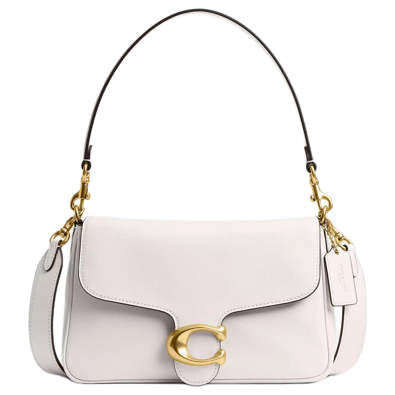 

Coach Soft Tabby 25 Logo Leather Shoulder Crossbody Handbag Medium Women Handbags White CAM98-B4HA Basic Set (Bag+Dust Bag)