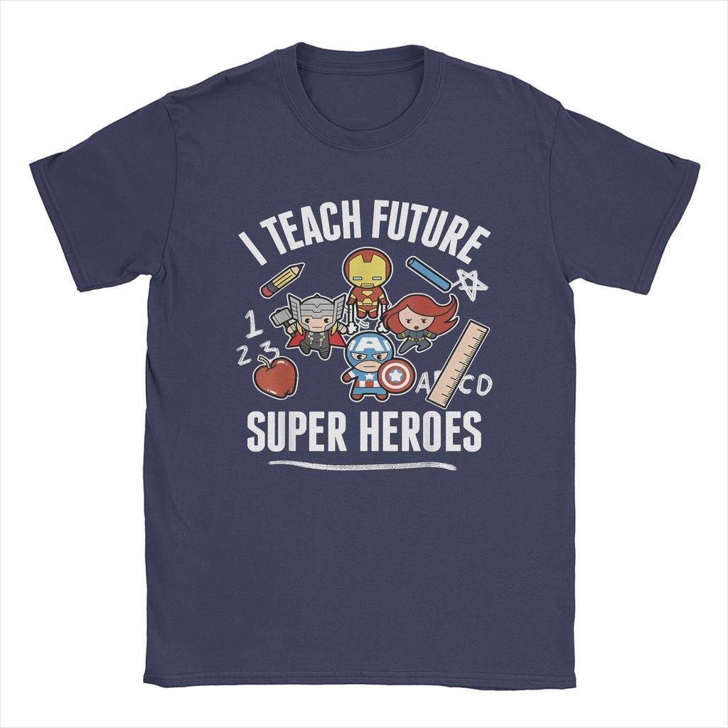 Avengers I Teach Super Heroes T-Shirt for Men Cute Funny Novelty Pure Cotton Tees Crew Neck Short Sleeve T Shirt 6XL merchandise