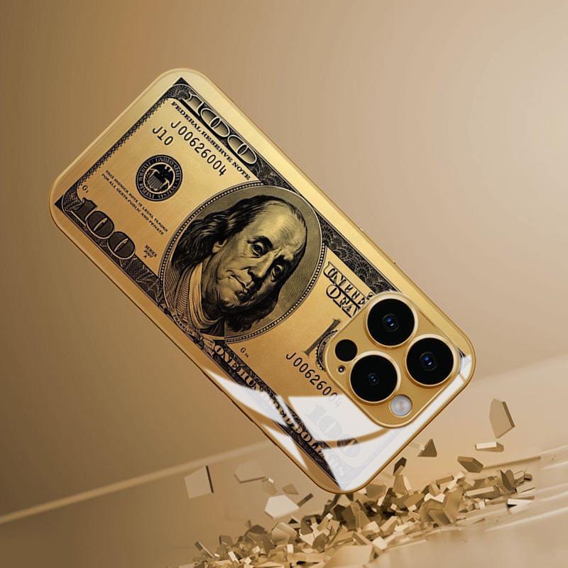 Wealth USD banknotes Tempered Glass Phone Case For iPhone 18 17 Pro Max 13 12 11 Pro 16 15 14 Plus 16E 17Air Protection Cover