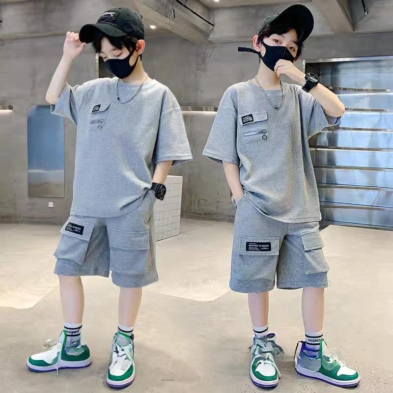 Boys' Summer Suits, Big Children's Clothes, Summer Boys' Sports Short-sleeved Suits