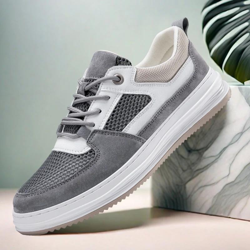 

Fashion Spring Men s Fashion Comfortable Inner Height Increasing Lace Up Board Shoe Brand Men s Outdoor Breathable Sports Leisure Shoes 45