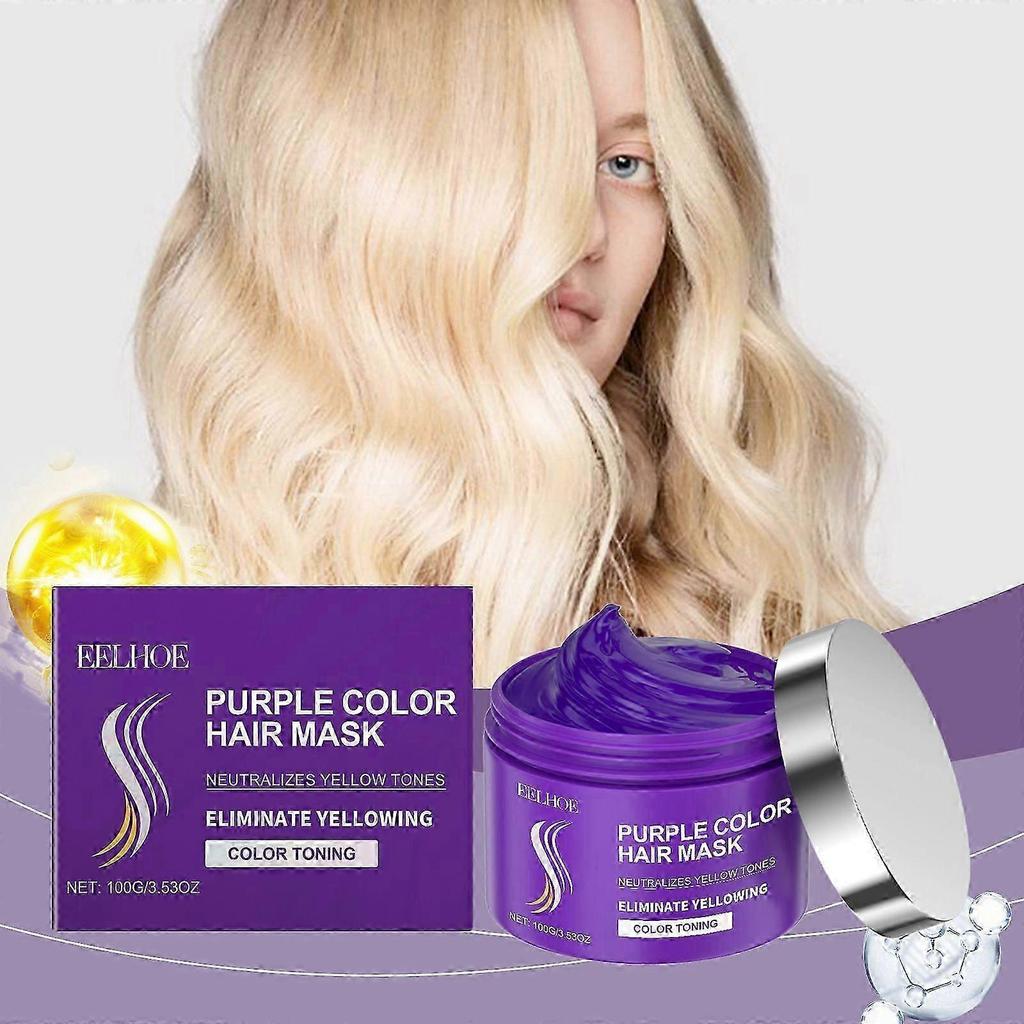EELHOE Keratin Purple Hair Mask Nourishes, Moisturizes, Makes Hair Smooth and Shiny, Repairs Hair Mask