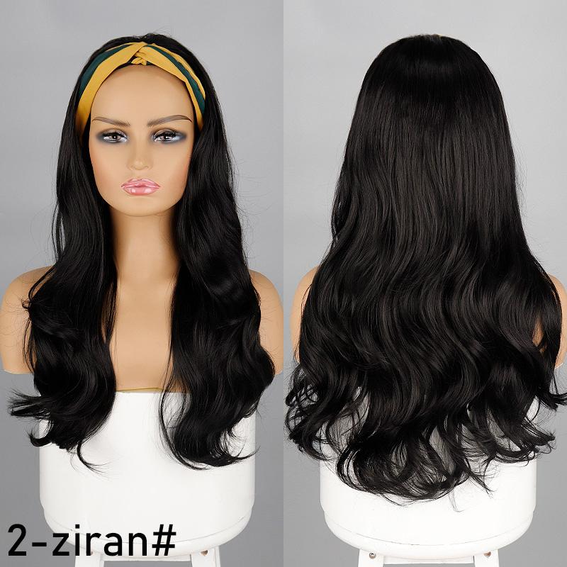 

MISSQUEEN женский длинный волнистый парик, черный, коричневый парик с повязкой на голову, обруч из синтетического волокна, длинный парик для женщин, повседневная одежда