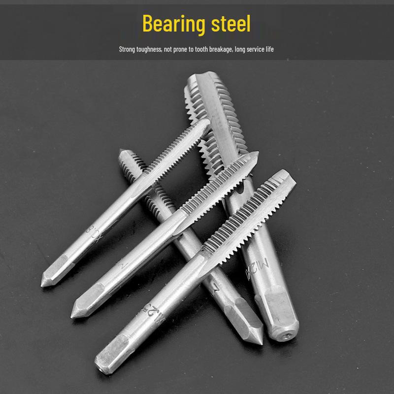 High-Speed Steel Taps & Dies Set: 5, 6, 7, 9-Piece with Tap Wrench and Threading Drill Bits.