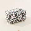 Cute Cherry Makeup Pouch Small Quilted Cosmetic Organizer Aesthetic Puffy Travel Toiletry Bag Cotton Pencil Purse with Zipper for Women Girls