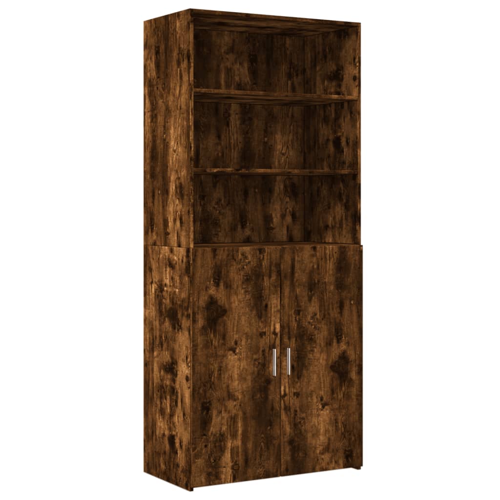 Highboard Smoked Oak 80x42.5x185 cm Engineered Wood