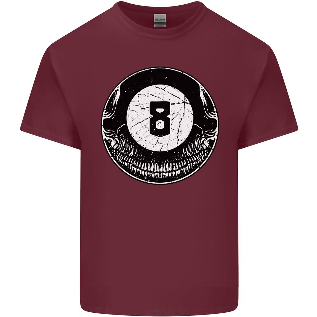8Ball Skull Pool Player 9Ball Unisexs Light Cotton TShirt