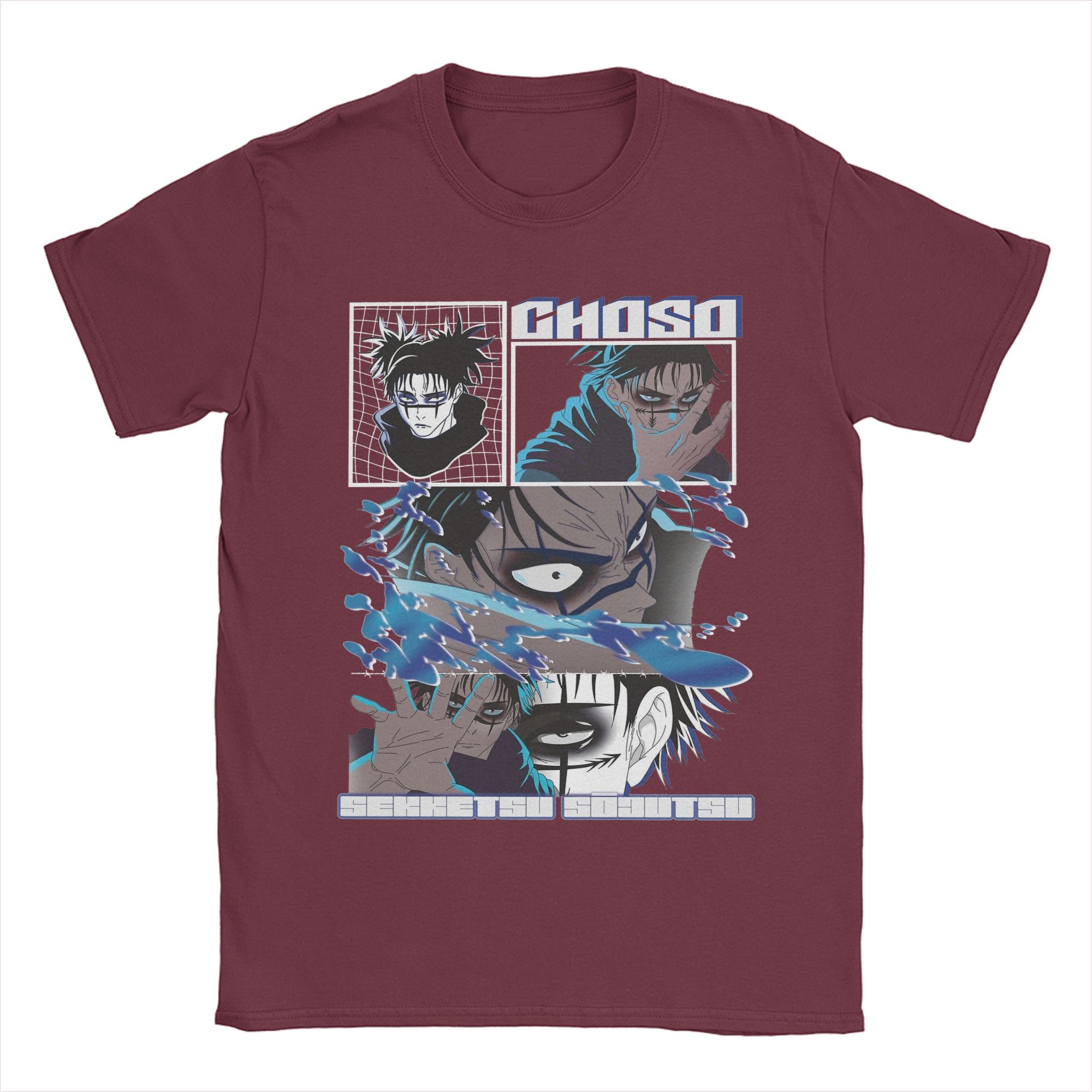 

Футболка Choso JJK Anime для мужчин, новинка, 100% хлопок, футболки с круглым вырезом и коротким рукавом, идея для подарка, одежда XXXXXL бордовый