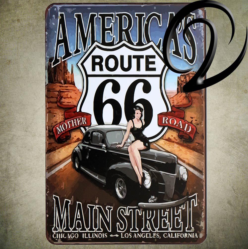 Buy Vintage Route 66 Metal Tin Sign Bar Pub Home Coffee Wall Decor ...