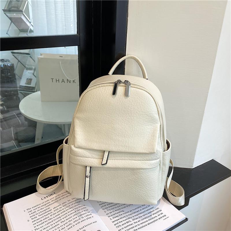IELGY Backpack, High-quality Soft Leather Texture Simple Korean Version of Fashion Leisure Travel Backpack