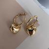 2026 Fashion Metal Love Smooth Pendant Earrings For Women Exaggerated Gold Color Big Heart Statement Earrings Party Jewelry Gift