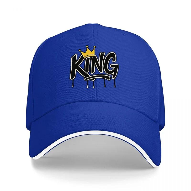 KING Krone Logo Baseballkappe Schwarz Verstellbare Mütze Streetwear Stil Unisex Damen Modeaccessoire Urban Trendiges Design