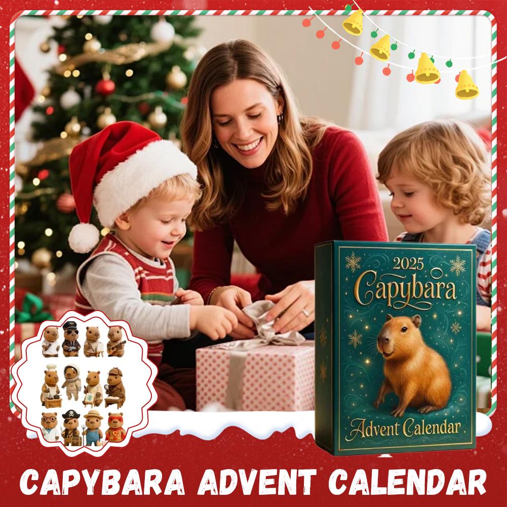 Capybara 24 Days Christmas Countdown Calendar 2D Acrylic Pendant Advent Calendar Xmas Surprise Gifts Tree Decoration