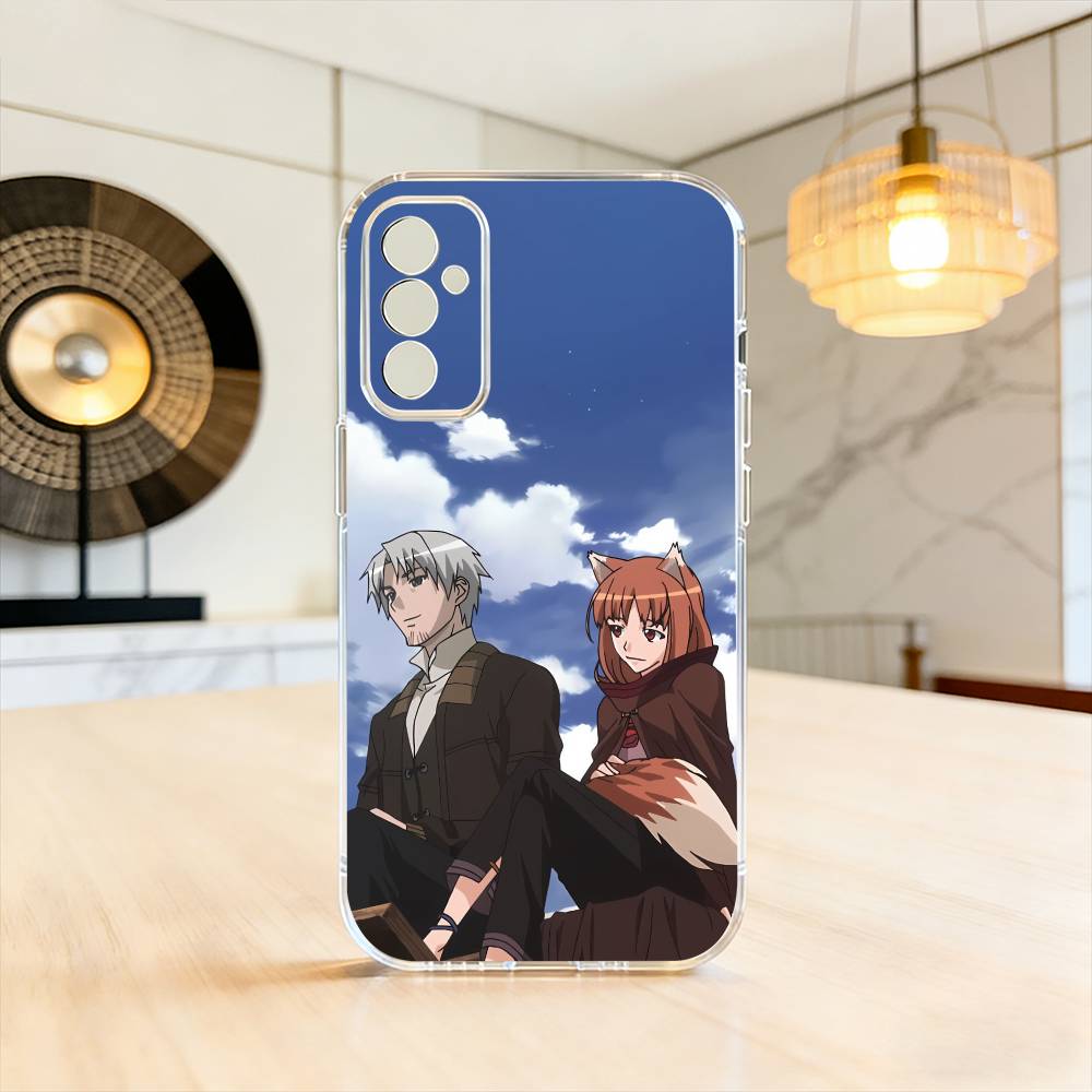 S-Spice and Wolf Anime Phone Case For SamsungA10,12,20,21S,30,31,40,50,51,52,70,71 Transparent Cover