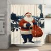Tuniu Charming Christmas Santa Claus Shower Curtain Festive Holiday Decor Fun Holiday Bathroom Decor Cute Christmas Gift Idea Ho