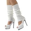 Women Ribbed Knit Leg Warmers, Slouchy Knee High Boot Cuffs, Stretch Knitted Leg Covers for Yoga Ballet Dance Fitness Autumn Winter