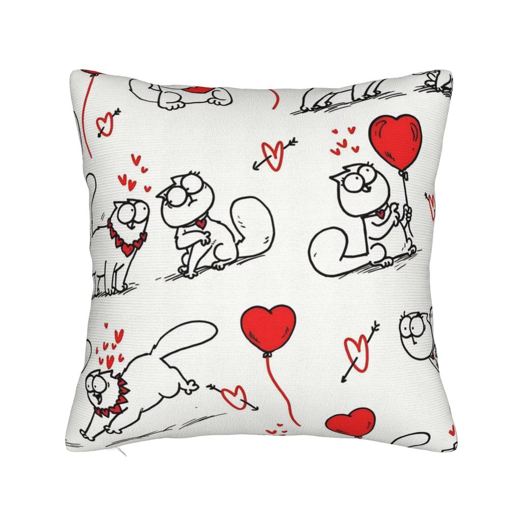 Simons Cat Pillowcase Polyester Cushion Cover Decoration Cute Cats Pillow Case Cover Home Square 45X45Cm