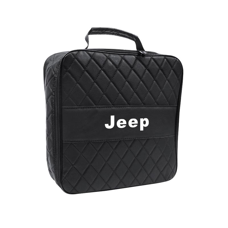 

Car Leather Storage Bag High-capacity Auto Trunk Handbag For Jeep Renegade Wagoneer Avenger Recon Wrangler JK Gladiator Compass
