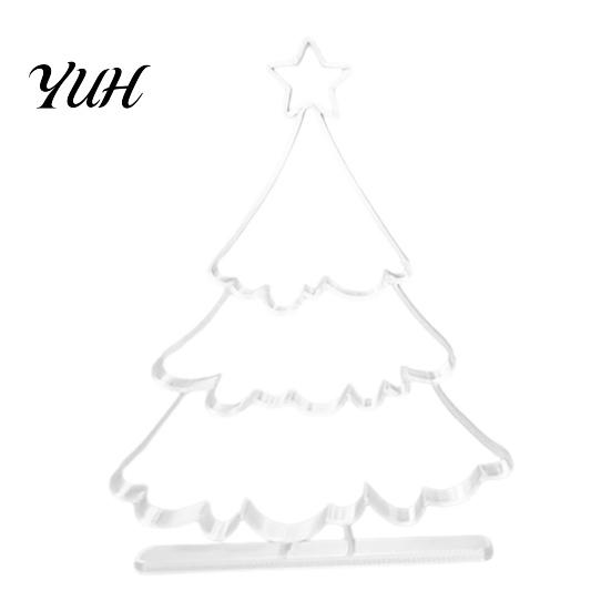 Christmas Party Supplies 3D Printed Hollow Tree Ornament, Modern Minimalist Festive Decorations Sculpture, Decorative Tabletop Centerpiece for Holiday