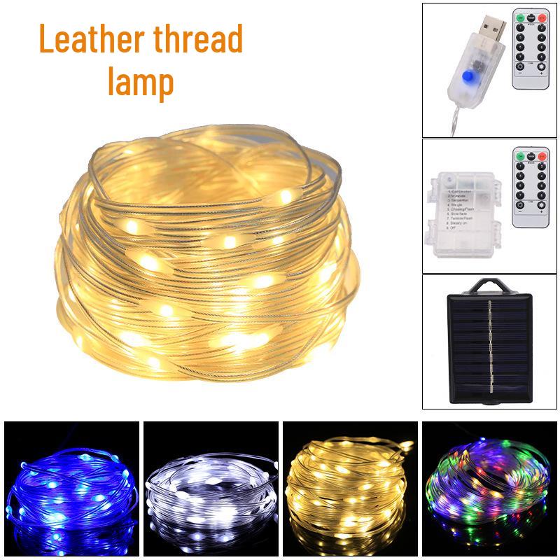 Waterproof LED Copper Wire String Lights with Remote Control - USB & Battery Operated for Christmas, Weddings, and Outdoor Camping Decorations