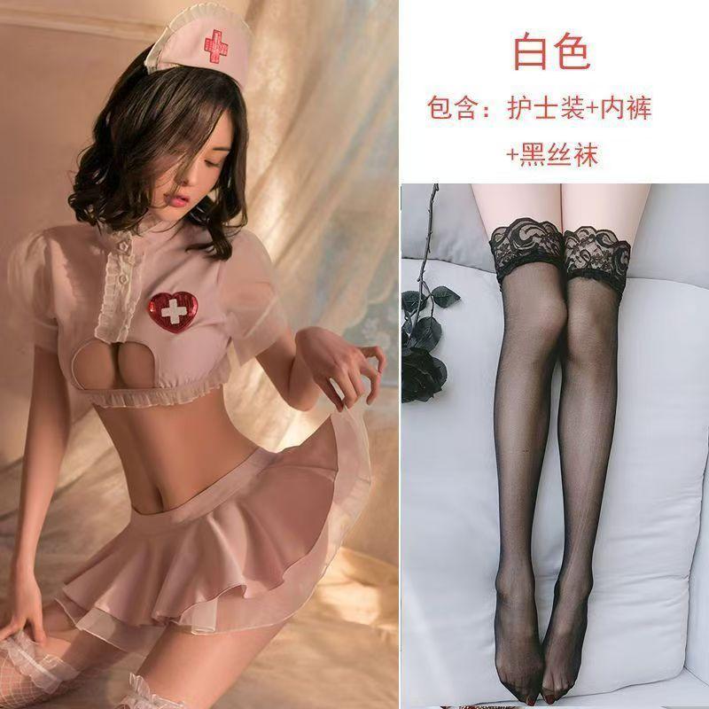 Sexy Lingerie Sexy Cute Nurse Uniform Cosplay Hollowed Out Uniform Seduction Women Free from Passion Pure Desire