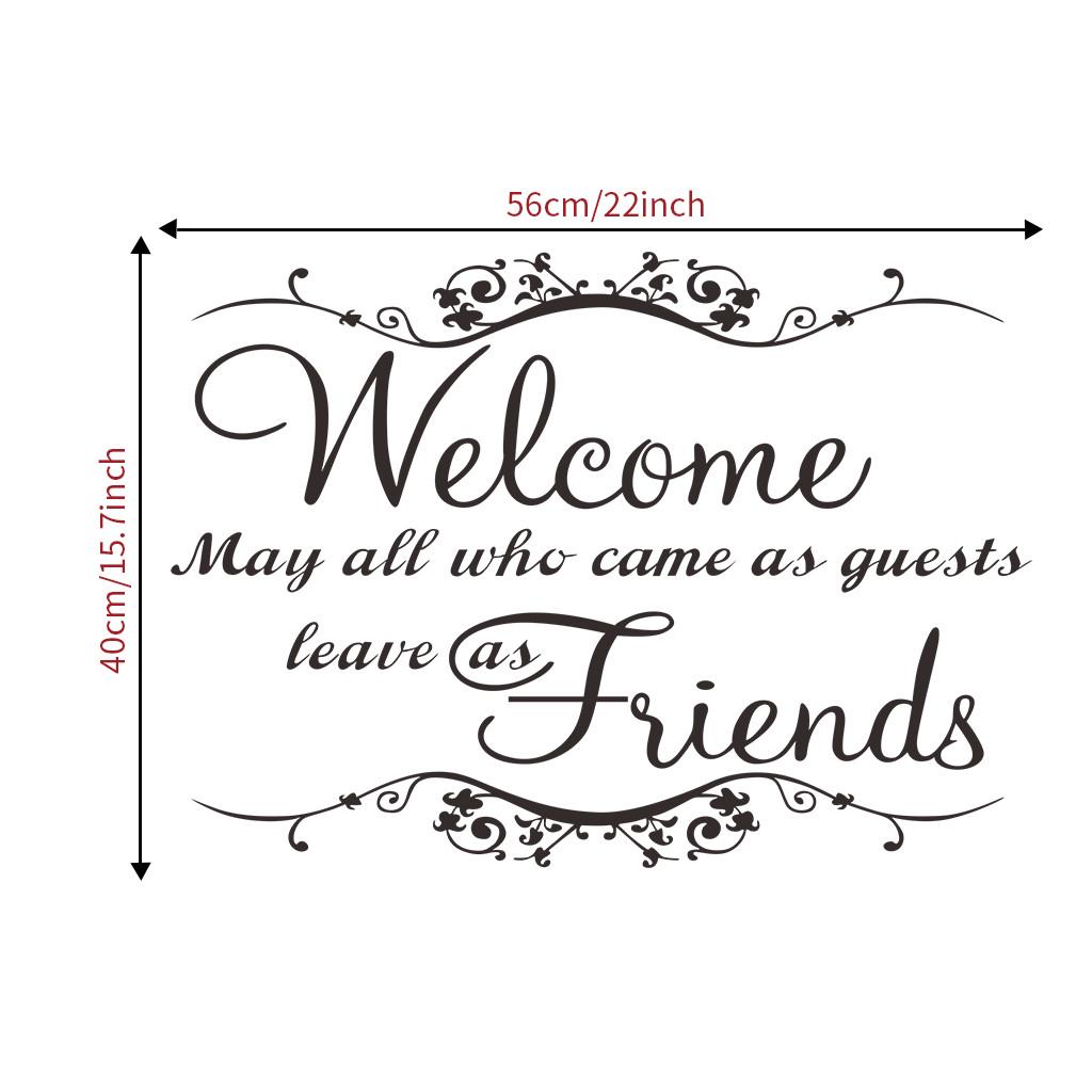 Welcome Friend Art Vinyl Mural Home Decor Samolepky na zeď Samolepky Dekorace