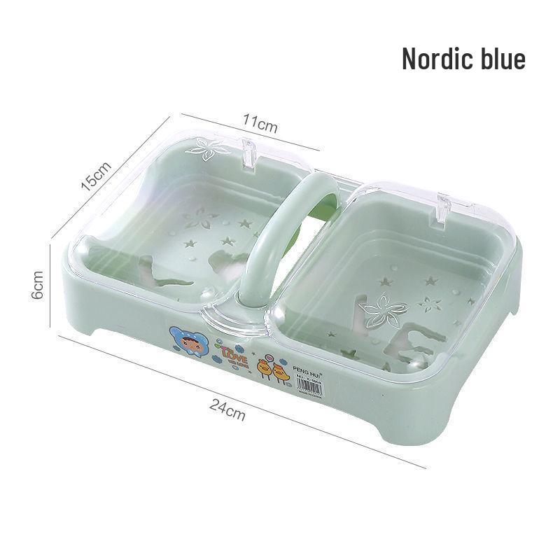 Double-Layer Flip-Top Soap Box with Draining Compartments