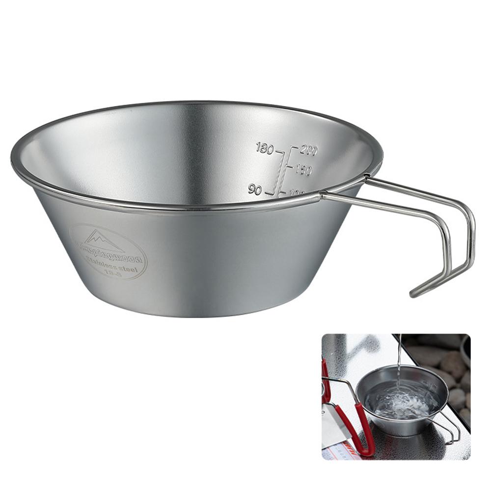 Camping Sierra-kopp i rostfritt stål Lätt och kompakt Campinggryta Vandring Kaffemugg Skålkopp