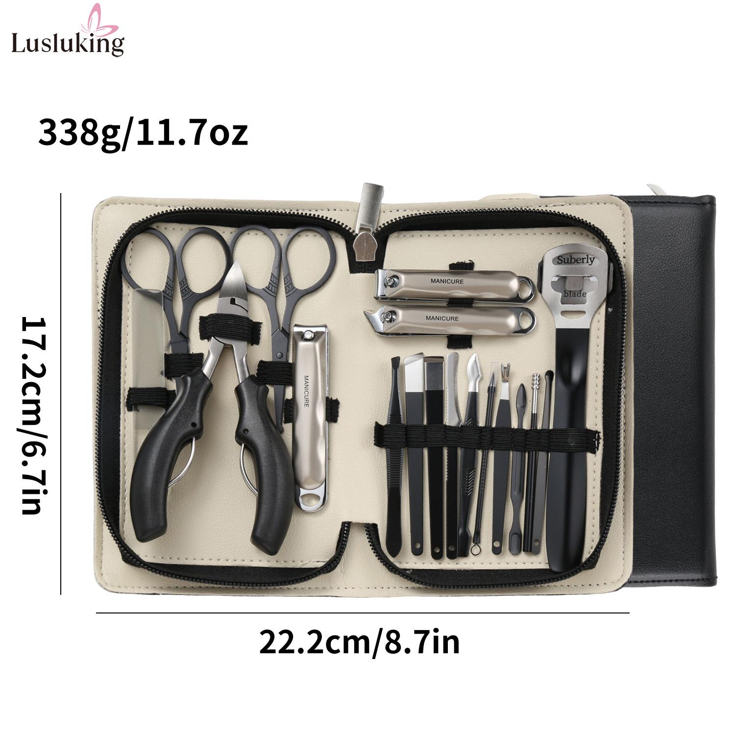 

18PCS Nail Clipper Manicure Set Stainless Nail Cutter Pedicure Scissor Cuticle Nipper Nail Tool Personal Care Nail Grooming Tool чёрный