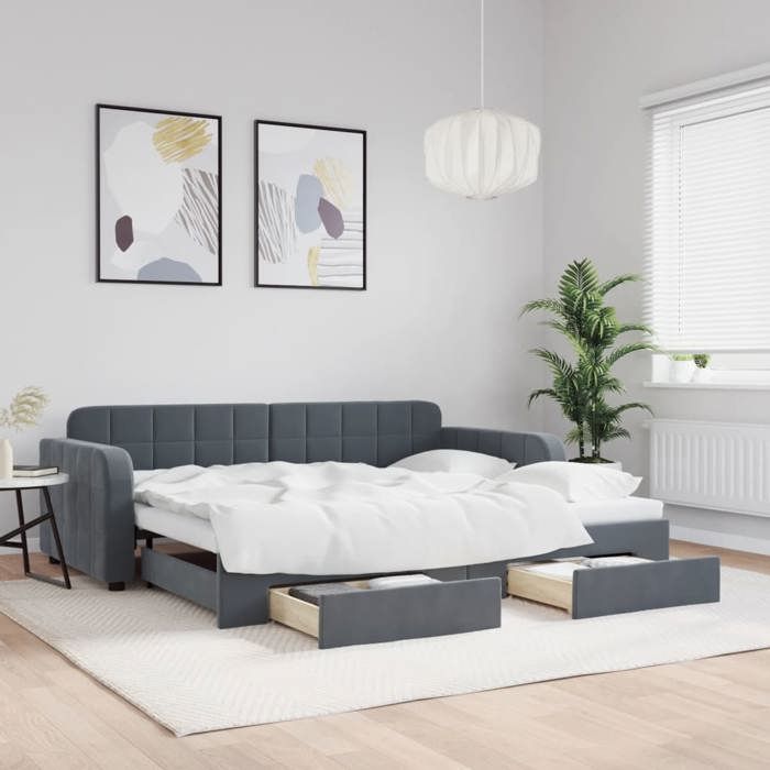 VidaXL Daybed with Trundle and Drawers, Sofa Bed, Guest Bed Frame, Living Room Spare Bed 3196978