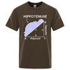 Hippo Sleeping On Math Problem Print Unisex Tshirts Summer Breathable ONeck Short Sleeve Haruku Loose Tshirt Cotton Tops