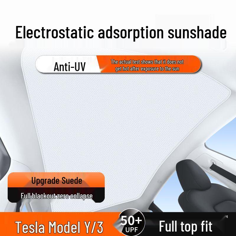 Tesla Model Y/3 S/X Suède Elektrostatisch Zonnescherm Luifel