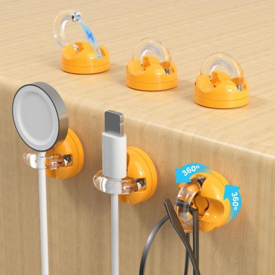 3/6 szt. Magnetyczny Klips Organizer na Kabel Obrotowy Samoprzylepny Uchwyt na Biurko na Kabel Ładujący Telefon Dane Zarządzanie Przewodami Zasilającymi Zacisk