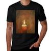 Candle Flame On Black Background TShirt Lightweight Print TShirt