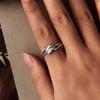 Silver universal ring in the shape of waves, silver 925