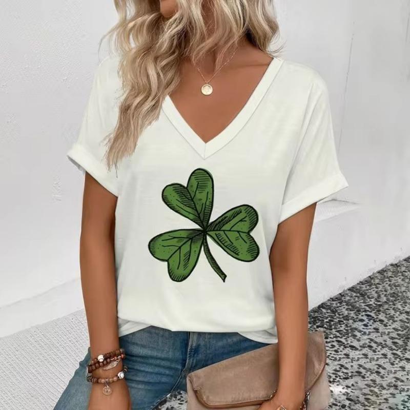 

Женская футболка с V-образным вырезом, ретро-элегантный цветочный узор, модная футболка с принтом, летняя футболка для отдыха, популярная женская футболка с короткими рукавами 5XL