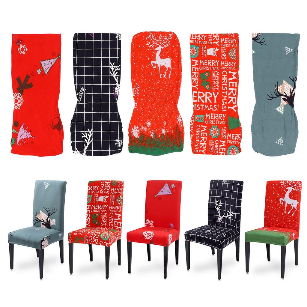 Christmas Chair Cover Dining Chair Protecting Slipcover Elastic Chair Cover Furniture Decor