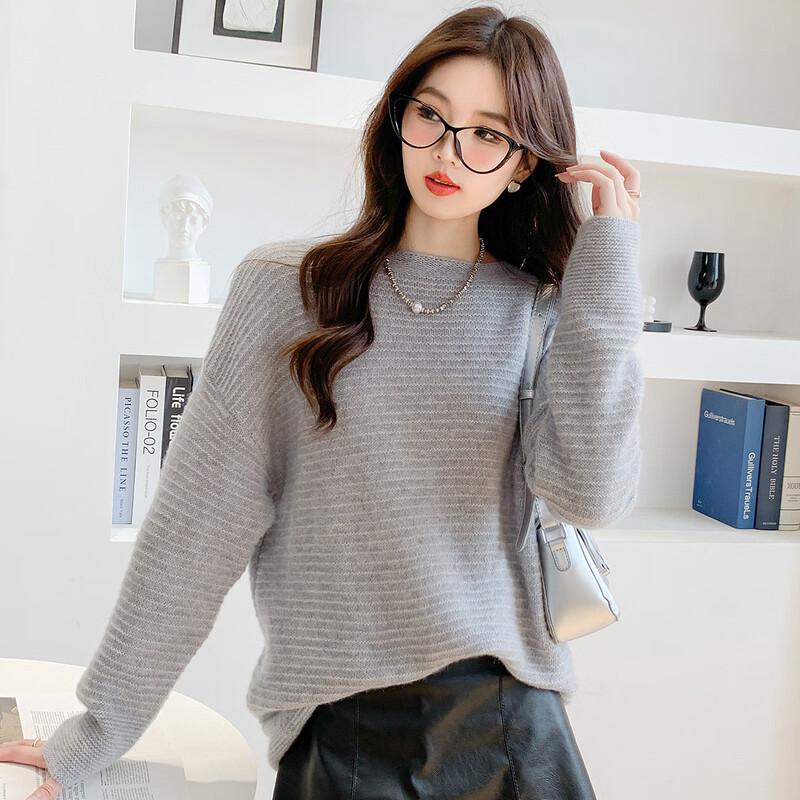 

Mocana Women s Long Sleeve Round Neck Cashmere Sweater One Size