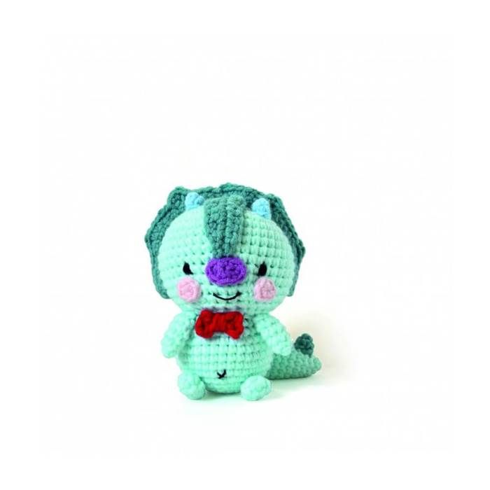 Kit Crochet - GRAINE CRÉATIVE - Amigurumi Dinosaure - Tout le Nécessaire Inclus - Couleur Blanc