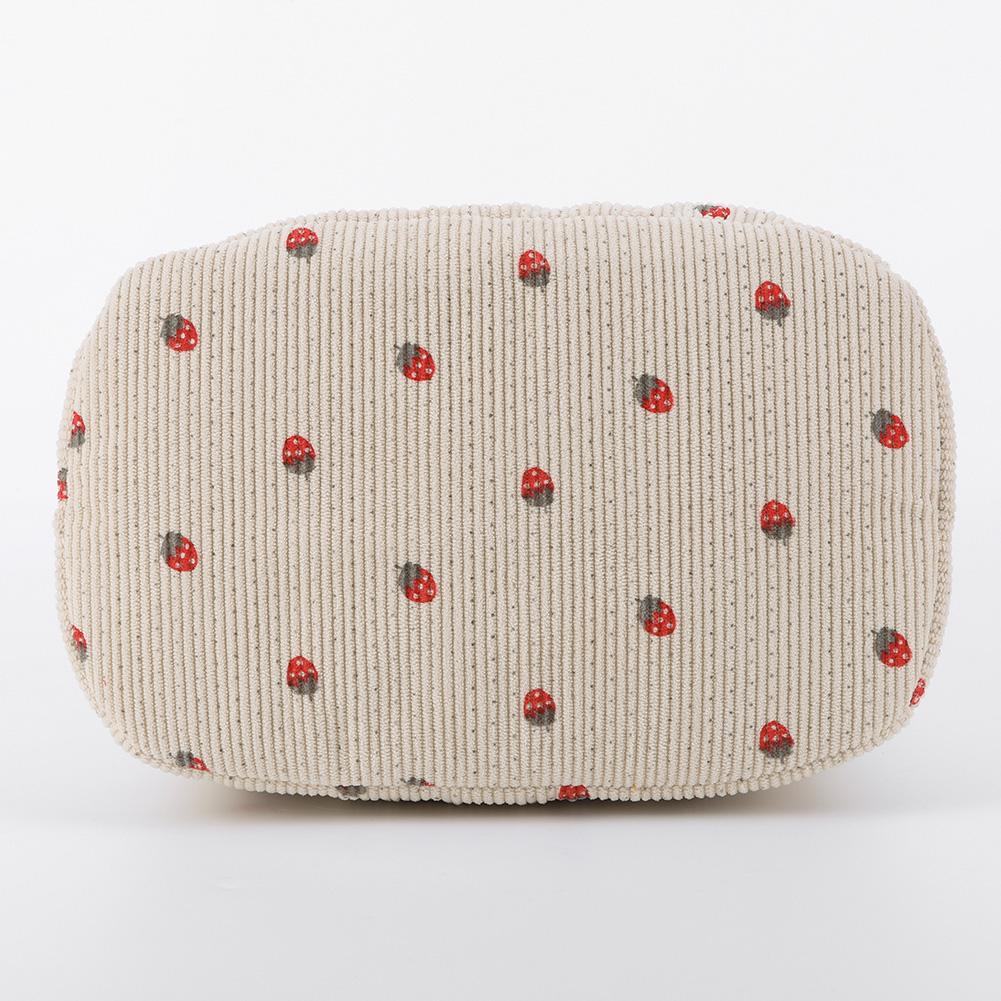 Strawberry/Daisy Corduroy Lunch Tote Bag Large Capacity Insulated Lunch Bag Multi-Function Cute Lunch Bag for Women Girls Kids