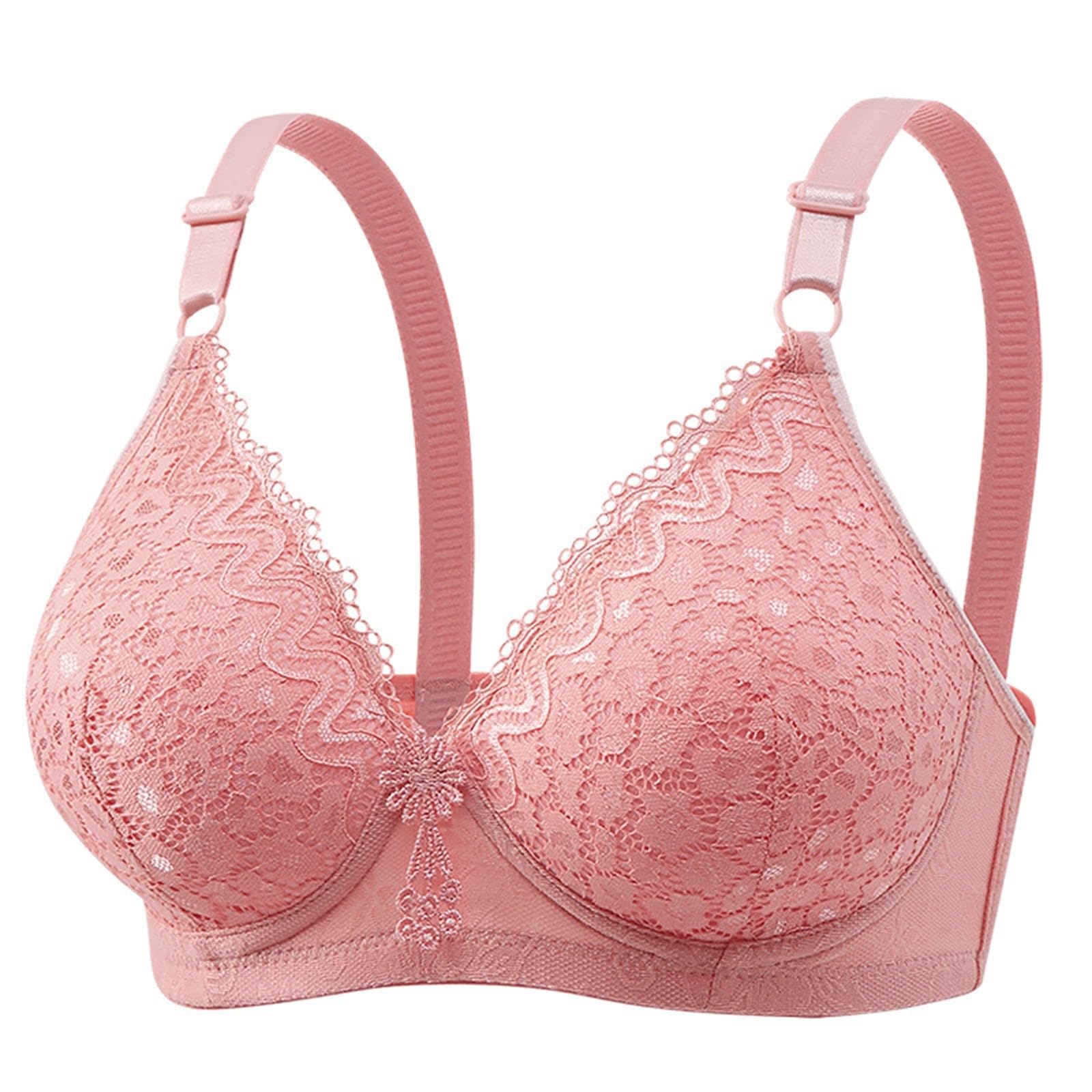 

Lace Underwire Bra for Women Adjustable Straps Full Coverage Supportive Design Comfortable Fit Lightweight Fabric Soft Texture 40 рожевий
